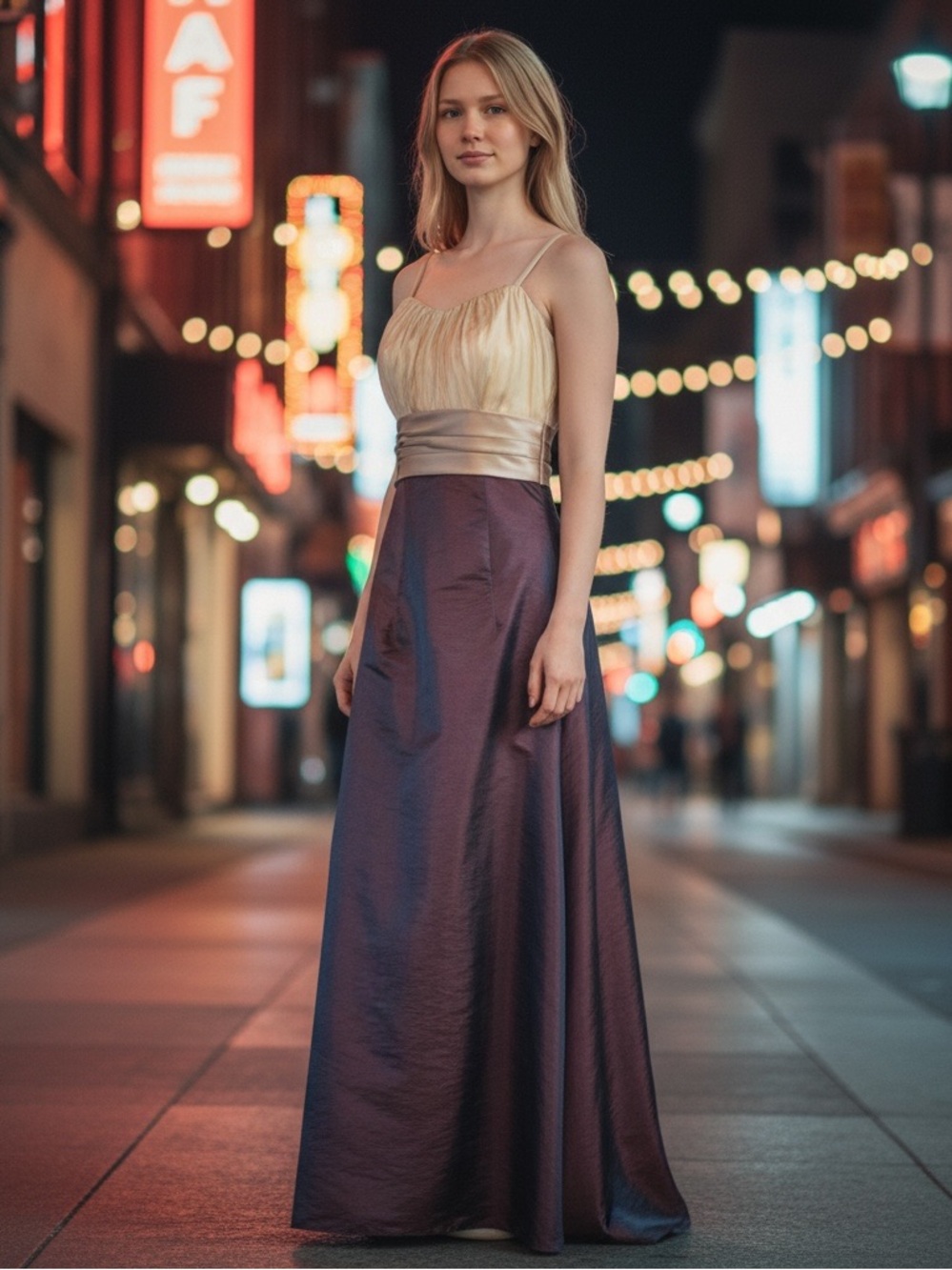 Impression Bridal Formal Maxi Dress Bridesmaids Satin A-line Brown Prom Sweet 16